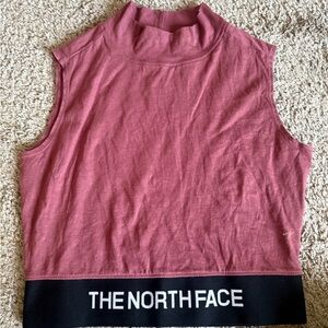 The North Face Pink Sleeveless Muscle Tee with Mandarin Collar